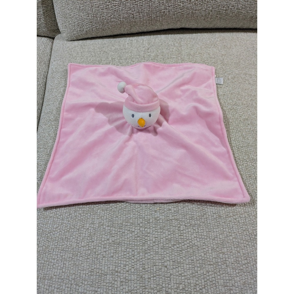 Koala Baby Pink‎ Snowman Baby Security Blanket Lovey Plush Hat Carrot Nose 12x12